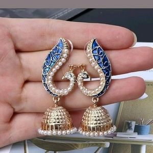 Bollywood kundan peacock earrings
